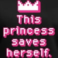 thumbnail image 3 of CafePress - This Princess Saves Herself T Shirt - Women's V-Neck Dark T-Shirt, 3 of 4