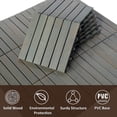 thumbnail image 2 of Mcombo 10 Pieces Outdoor Wood Flooring Interlocking Deck Tiles, Grey, 12"x12", 2 of 7