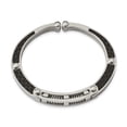 thumbnail image 3 of Diamond2Deal Stainless Steel Brushed and Polished with Black Carbon Fiber Inlay Hinged Bangle Bracelet for Men 7", 3 of 5