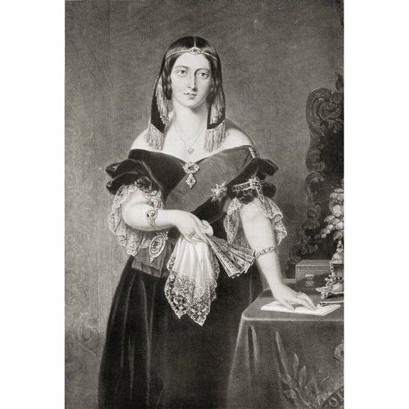 Posterazzi DPI1860574LARGE Queen Victoria 1819-1901 In 1845 From A Painting by John Partridge. From the Poster Print, 24 x 36