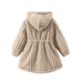 thumbnail image 3 of XXWXYD Kids Girls Hoodie Down Jacket Coat Winter Plush Warm Zipper Up Windproof Pocket Solid Color Long Sleeve Outerwear Parka Thermal Insulated Cold Weather, 3 of 6