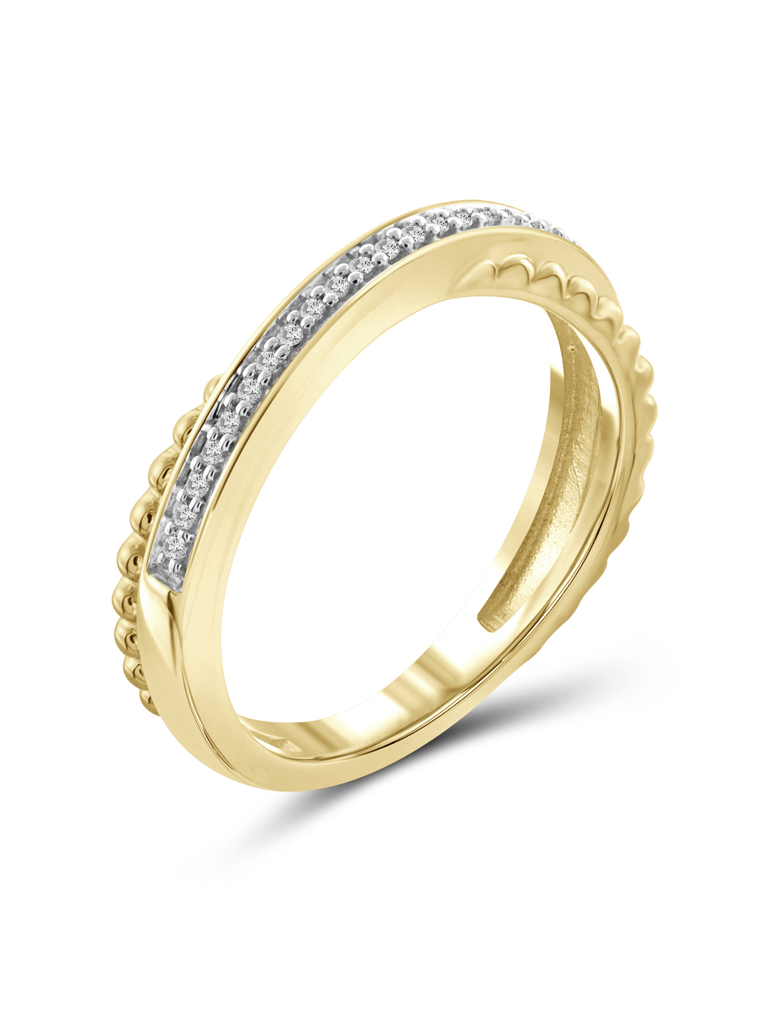 JewelersClub Diamond Rings for Women – Accent White Diamond Ring Jewelry– 14K Gold-Plated Silver Bands for Women –– Ring by JewelersClub