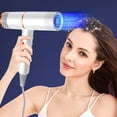 thumbnail image 4 of Secador de pelo de 800 W, secador de pelo de secado rápido y bajo nivel de ruido, 3 ajustes de calor (enchufe blanco de EE. UU.), 4 of 5