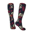 thumbnail image 4 of Easygdp Roses Skulls Soccer Socks Sport Knee High Socks Calf Compression Athletic Socks for Men and Women, 4 of 9