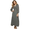 Scoop Women's Maxi Wrap Dress, Black Foil Dot