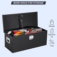 thumbnail image 3 of 48 Inch Aluminum Truck Tool Box for Pickup Truck Bed RV Toolbox, Heavy Duty Tool Storage Box, Waterproof Storage Organizer Chest with Handle and Lock, 48"X15"X15", Black, 3 of 6