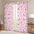 thumbnail image 2 of Feelyou Pink Bowknot Black Out Curtains, Butterfly Curtains Pack of 2 (42x63 Each), 2 of 6