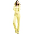 thumbnail image 4 of J. METHOD Women’s Tracksuit Set Casual 2 Piece Outfit Slim Fit Velour Velvet Zip Up Hoodie Jacket Top and Sweatpants Sweatsuit NEWTS03 Yellow XL, 4 of 6
