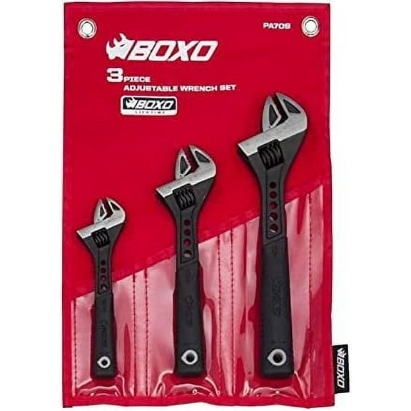 Boxo USA 3 Pc Adjustable Wrench Set