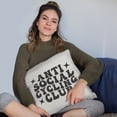 thumbnail image 2 of Anti Social Cycling Club, Introvert Cyclist Group Name, Groovy Retro Wavy Text Merch Gift, White Pillow Case 18X18 IN, 2 of 5
