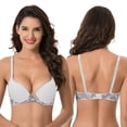 thumbnail image 5 of Curve Muse Women's Plus Size Perfect Shape Add 1 Cup Push Up Underwire Bras-2PK-Dapple Grey Print,Cream-38B, 5 of 7