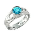thumbnail image 5 of Aquamarine 1 CT Ring 14K White Gold Unique Solitaire Designer, 5 of 7