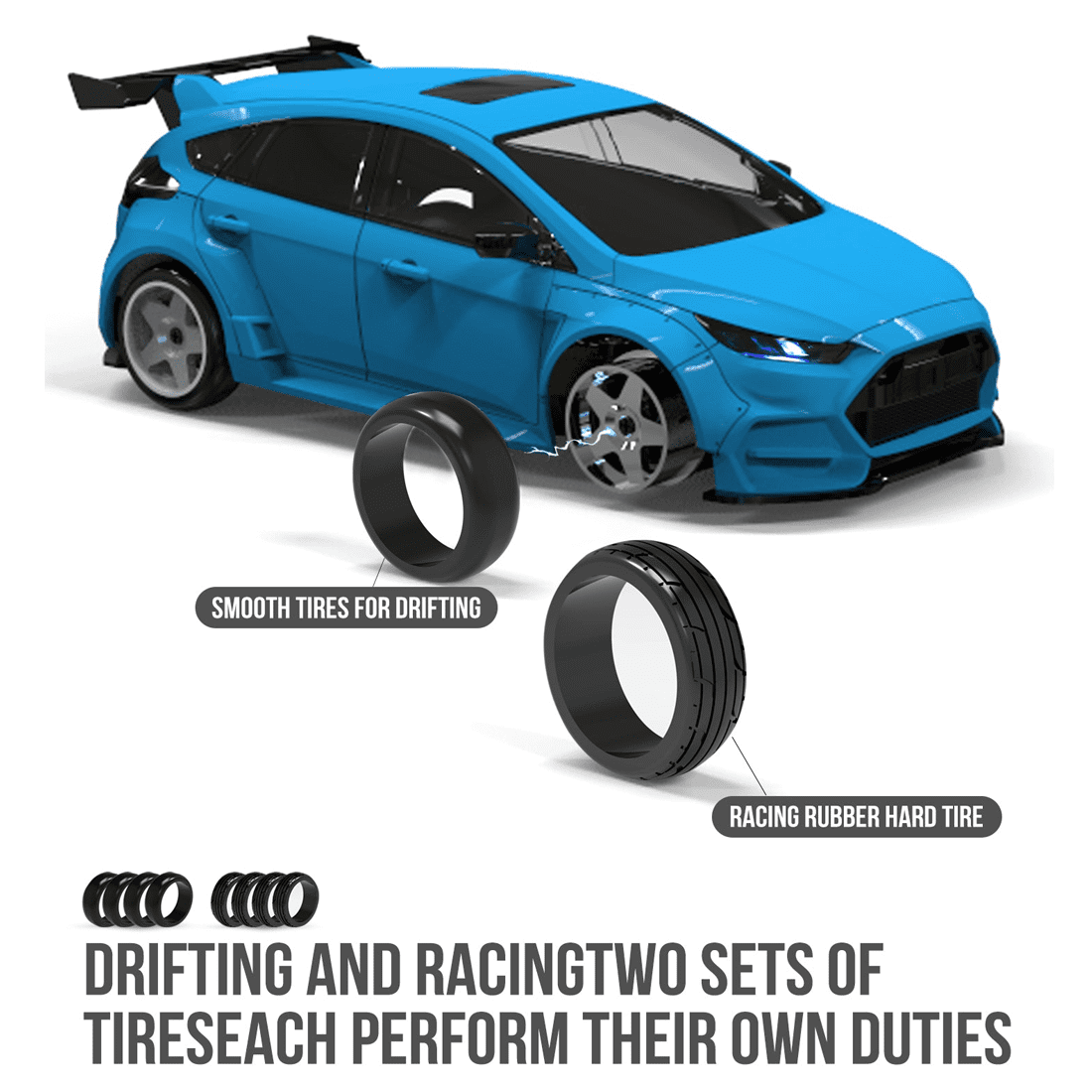 SNT Mix GO MG044 1:43 MG044 FPV RC Drift Car, 4WD Mini Racing Car with Camera, Proportional Steering, LED Lights & Dual Racing/Drift Modes – RTR + FPV Glasses Set for Adults