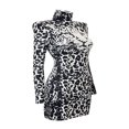 thumbnail image 3 of MesaSe Robe Extensible Y2K 90s pour Femmes, Col Montant, Moulante, T-Shirt, Midi, Robe de Fête, Mode Urbaine, Vert, G, 3 of 6
