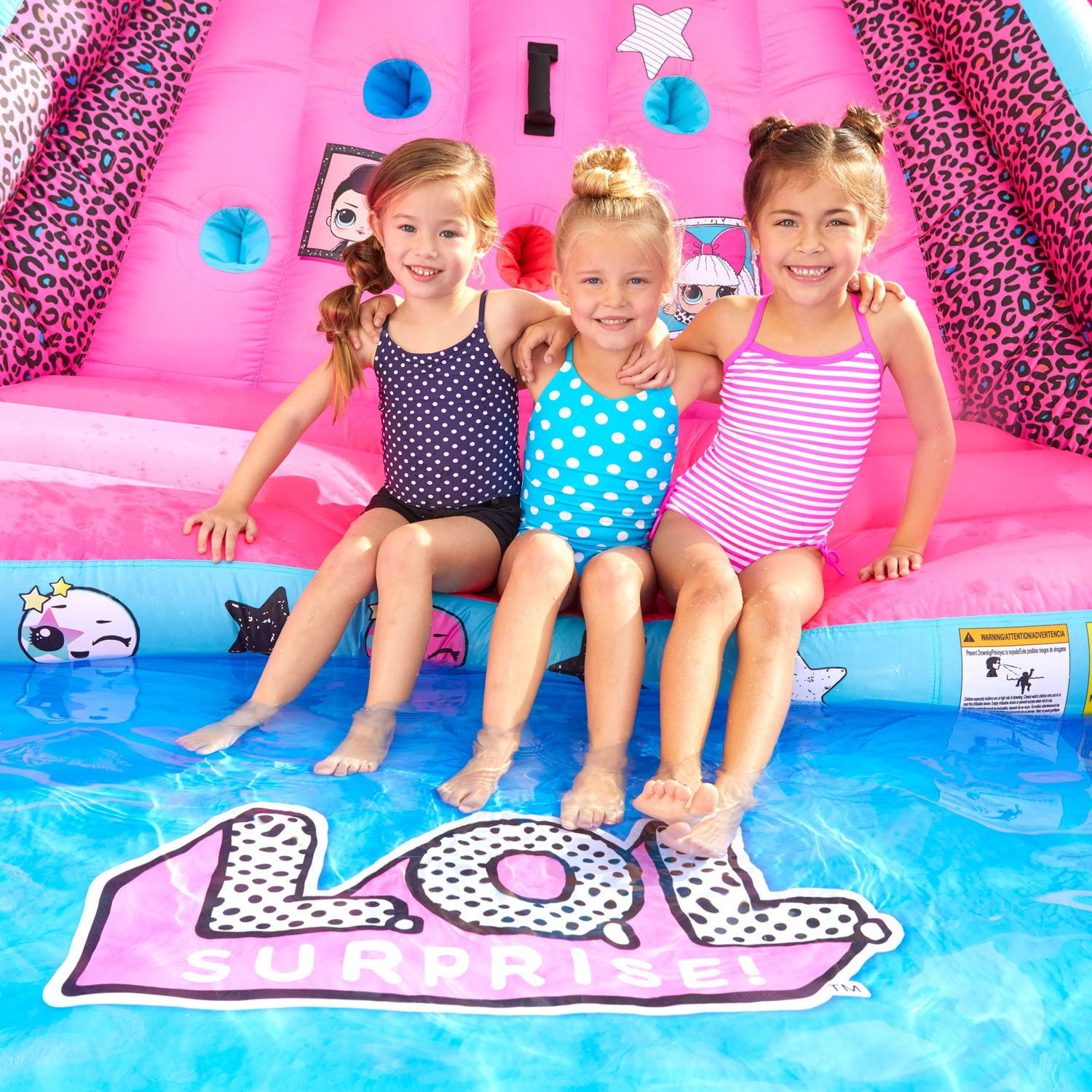 LOL Surprise Pink River Race Inflatable Water Park, 2 Slides, Climbing Wall & Blower, Outdoor Toy, Ages 4 and up