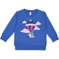 thumbnail image 2 of Inktastic Hot Air Balloon with Flowers and Clouds Toddler Sweatshirt, 2 of 4