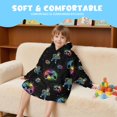 thumbnail image 5 of Game Controller Black Pattern Lamb Fleece Blanket Hoodies for Teens ,Teens Oversize Sherpa Wearable Hooded Blanket Sweatshirt with Super Pockets, 5 of 6