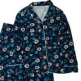 thumbnail image 2 of Liz Claiborne Womens Blue Floral Pajamas Knit Button Front Sleep Set Large, 2 of 2