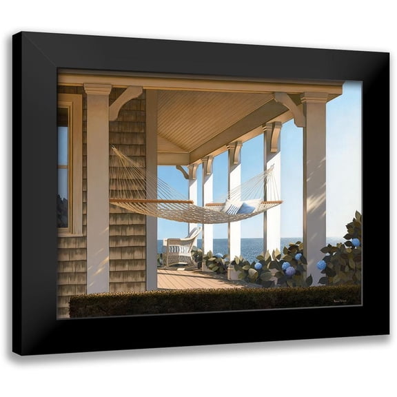 Pollera, Daniel 14x12 Black Modern Framed Museum Art Print Titled - Seaside Hammock