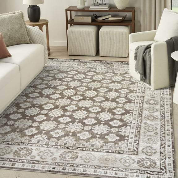 Nourison Dekor 7'10" x 9'10" Ivory Brown Vintage Indoor Rug