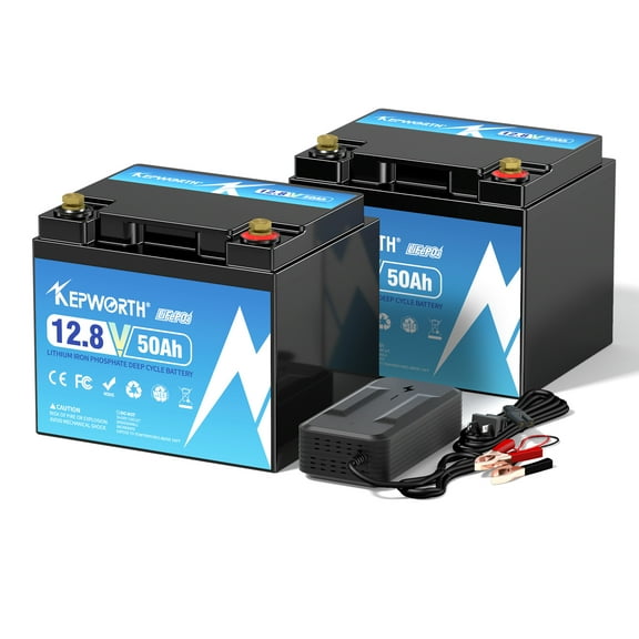 12V 50Ah LiFePO4 Battery, Rechargeable Lithium Batteries with 50A BMS, Over 4000  Deep Cycle, Perfect for RV, Solar, Marine, Trolling Motor, Camping, Boat