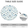 thumbnail image 6 of Stretchable Floral Tablecloth with Boho Design, Elastic Hem for Round Tables 52-56 Inches, Machine Washable for Easy Care, 6 of 7