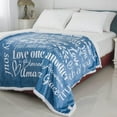 thumbnail image 2 of Faith Hope Love Blanket for Mom, Grandma, Inspirational Christian Gifts for Women Men, Gives Comfort, Strength and Warm Hug (Sherpa Fleece, Coral Blue), 2 of 6