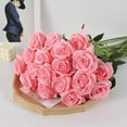 thumbnail image 6 of Zukuco 12 PCS Artificial Roses Single Long Stem Silk Blossom Fake Flower for Home Party Wedding Decoration(Pink), 6 of 6