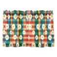 thumbnail image 7 of Yayeee Kitchen Curtains Tier Pair Light Filtering 27"x36" Rod Pocket Short Cafe Window Panel, Green Checkered Daisy, 7 of 7