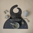 thumbnail image 4 of Mushie Silicone Baby Bib, Planets - Adjustable, Unisex Waterproof Toddler Bib for Easy Clean-Up, 4 of 6