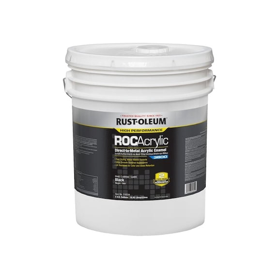 Rust-Oleum Acrylic Enamel Coating,Black,5 gal. 316534