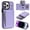 Purple, variant on Crossbody Wallet Case Compatible for iPhone 12 Pro Max, Folio Card Holder PU Leather Magnetic Clasp Shoulder Strap Purse Phone Case for iPhone 12 Pro Max Protective Cover, Blue