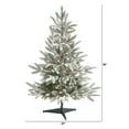 thumbnail image 2 of Nearly Natural 3' Green Spruce Flocked Artificial Christmas Tree Prelit 50 Lights, 2 of 7