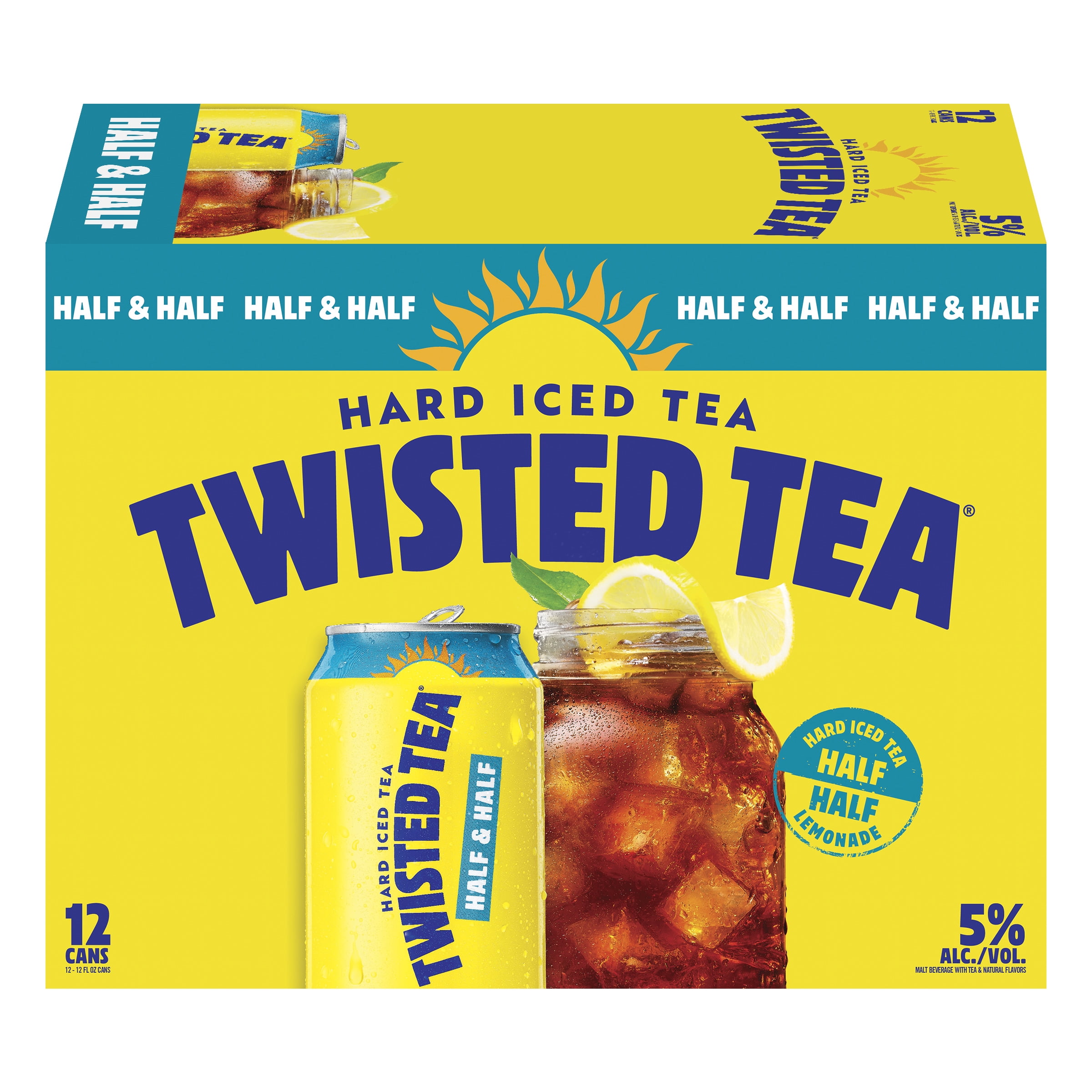 Twisted Tea Half & Half Hard Iced Tea, 12 pack, 12 fl oz Aluminum Cans, 5% ABV