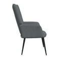 thumbnail image 3 of Relaxing Chair Dark Gray Fabric, Modern Armchair with Foam Padding, Steel Frame Living Room Chair, 24"x27.6"x38", Contemporary Accent Chair, 3 of 6
