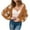 Brown-Sweater, variant on Qetyuw Womens Fuzzy Cardigan Sweater Flower Print Long Sleeve Cropped Jacket Chunky Casual Cardigans Sweaters