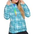 thumbnail image 5 of Yiaed blue plaid Snowflake Print Womens Casual Hoodies Crew Neck Long Sleeve Sweatshirts With Pocket Pullover Tops Women's Hooded Sweatshirt-XX-Large, 5 of 5