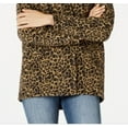 thumbnail image 3 of JOU JOU Womens Brown Zippered Faux Fur Animal Print Hooded Jacket Juniors L, 3 of 3