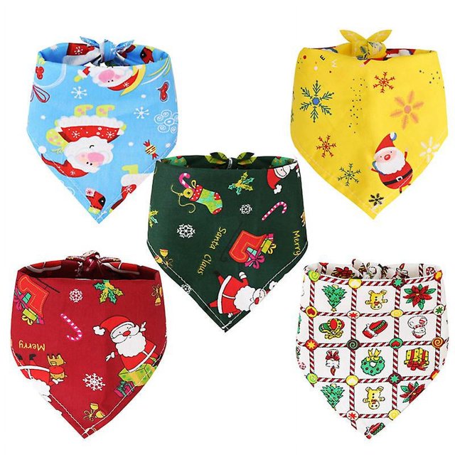 Pañuelos para perros, bufandas navideñas para perros y baberos triangulares para el Día de Acción de Gracias, juego de toallas para saliva para mascotas