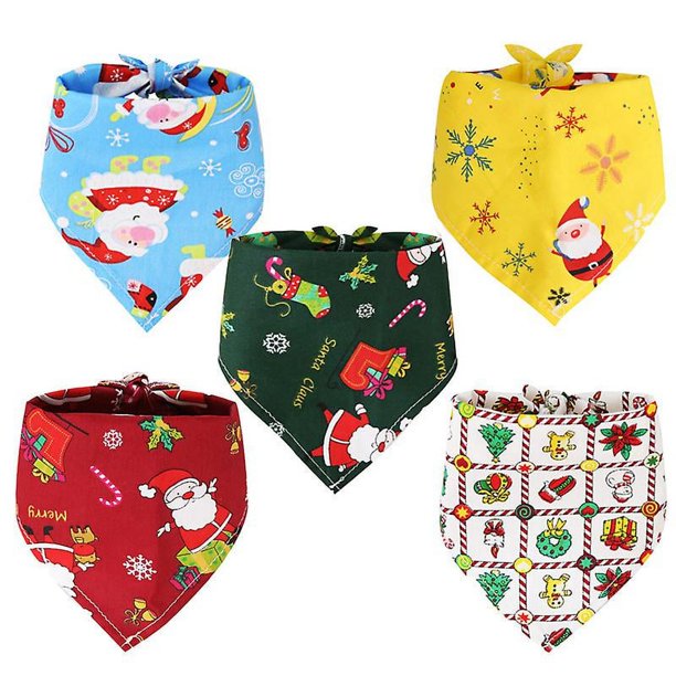 Pañuelos para perros, bufandas navideñas para perros y baberos triangulares para el Día de Acción de Gracias, juego de toallas para saliva para mascotas