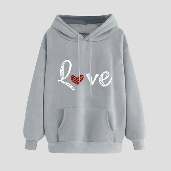 GaThRRgYP Long Sleeve Top for Woman Crewneck T-Shirts,Women's Print Winter Hoodie Pullover Long Sleeved Comfortable Sweatshirt Gray S