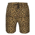 thumbnail image 4 of Kdxio Gold Glitter Leopard Pattern Mens Casual Shorts - Drawstring Summer Beach Sports Shorts for Men, 4 of 9