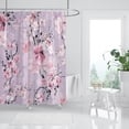 thumbnail image 6 of Pink Cherry Blossom Shower Curtain, Japanese Watercolor Flower Shower Curtain Decoration Set, Easy Care Waterproof Shower Curtain Machine Washed Durable Polyester Fabric, 72" x72", 6 of 6