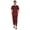 Maroon, variant on Inkmeso Solid Nightwear For Mens 2 Piece Sleepwear T-shirt And Pants Pajama Set Short Sleeve Pjs Loungewear Set