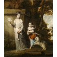 thumbnail image 2 of Reynolds, Joshua 26x29 Gold Ornate Wood Framed with Double Matting Museum Art Print Titled - Portrait of the Ladies Amabel and Mary Jemima Yorke, 2 of 4