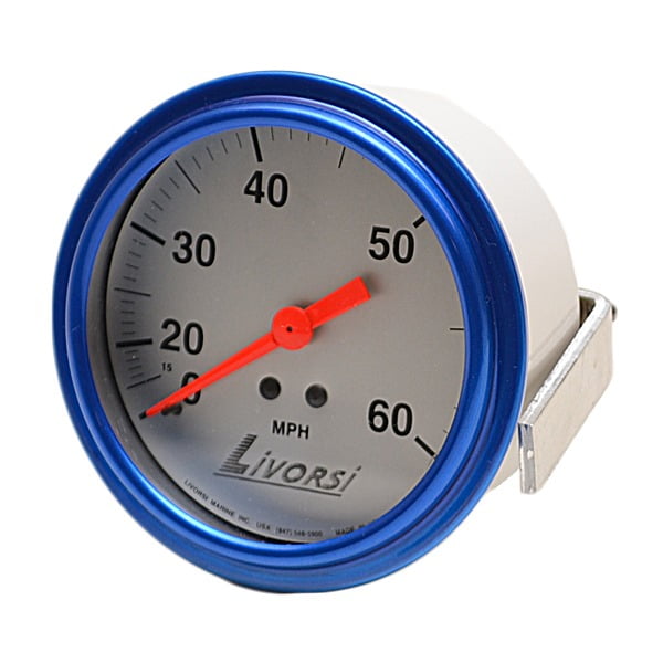 Livorsi Boat Speedometer Gauge Baja 60 MPH 3 3/8 Inch Blue