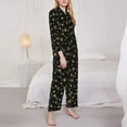 thumbnail image 3 of Honeii Gold Dog Paw Print Women's Pajama Sets Long Sleeve Button Down Sleepwear Nightwear Soft Pjs Lounge Sets 2PCS-XX-Large, 3 of 7