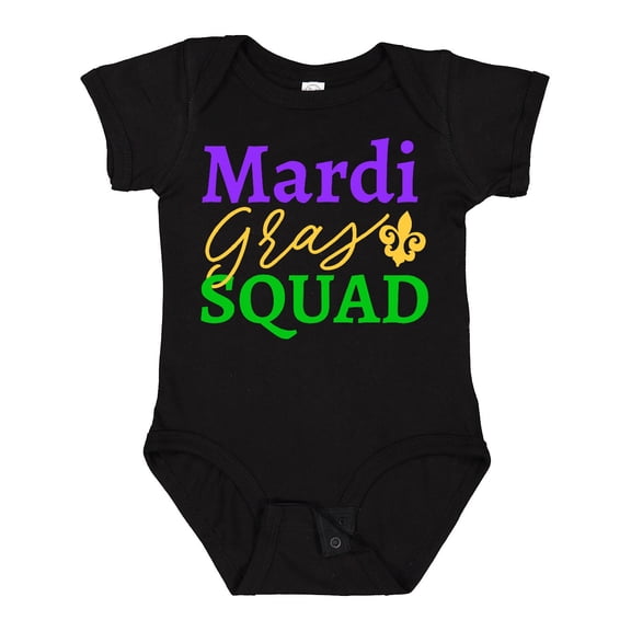 Inktastic Mardi Gras Squad with Fleur Di Lis Boys or Girls Baby Bodysuit