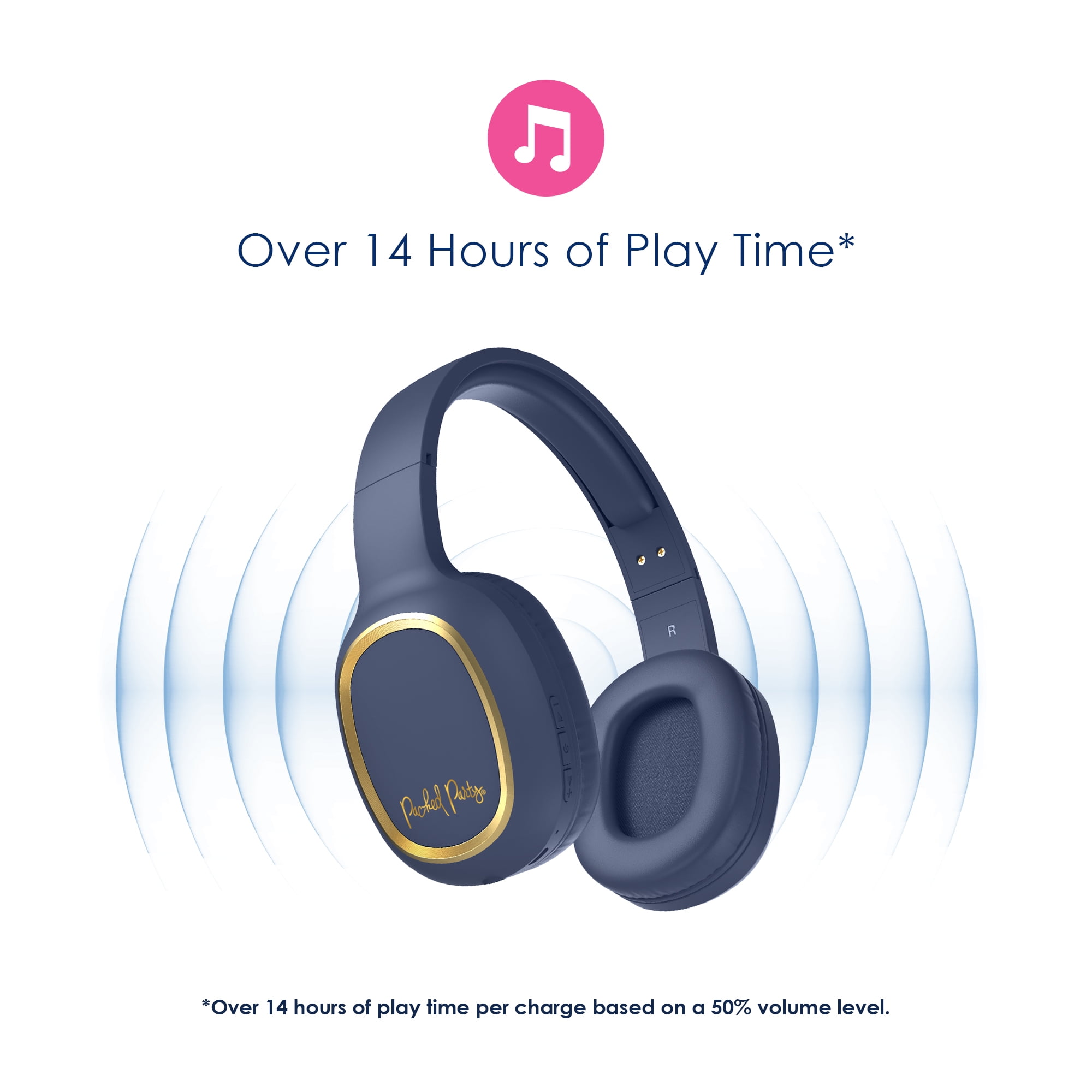 Packed Party "Navy Baby" Bluetooth Wireless Headphones