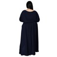 thumbnail image 4 of Plus Size Women Long Sleeve Tops and Split Skirts 2 Piece Obsidian Dress Outfits, 4 of 11
